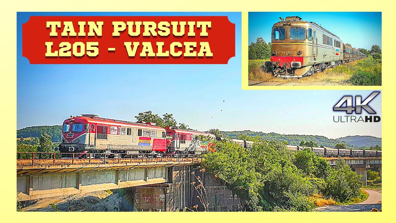[4K] Urmarire Feroviara pe Linia 205 in Valcea - Tripla Tractiune 060-DA / Train Pursuit on L205