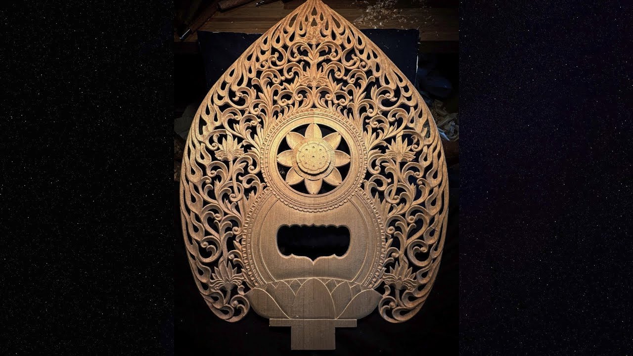 【仏像彫刻】仏師が光背を制作する動画