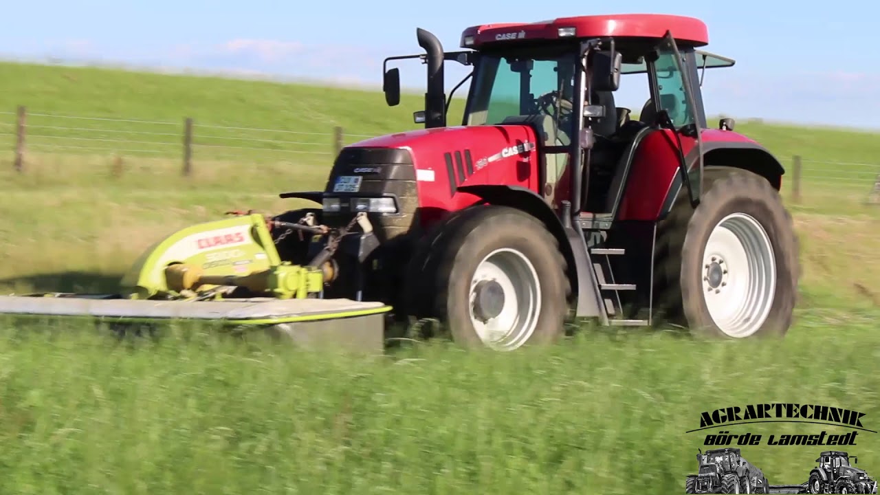 Mähen und Wenden bis in den Abend Case CVX 150 Claas Disco 3200 und 3600 John Deere am Wenden