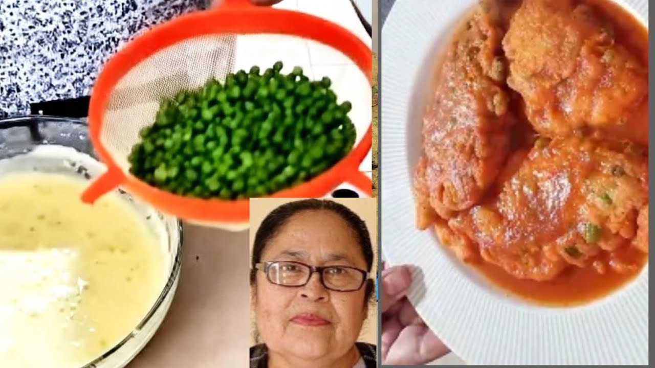 Como hacer tortitas de pollo con chicharos #recetasbaratas