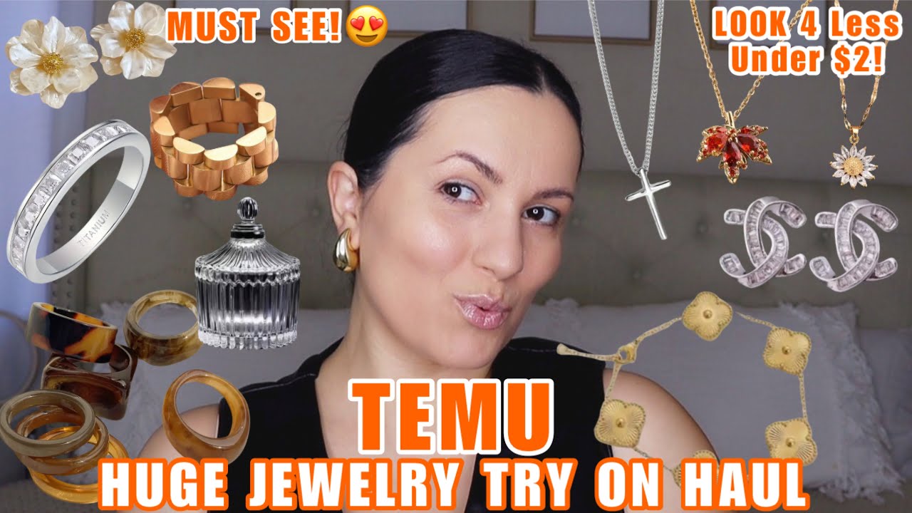 HUGE TEMU JEWELRY HAUL!!!!!!! Sterling Silver, stainless steel & Look 4 Less Faves Under $2!😍🤯
