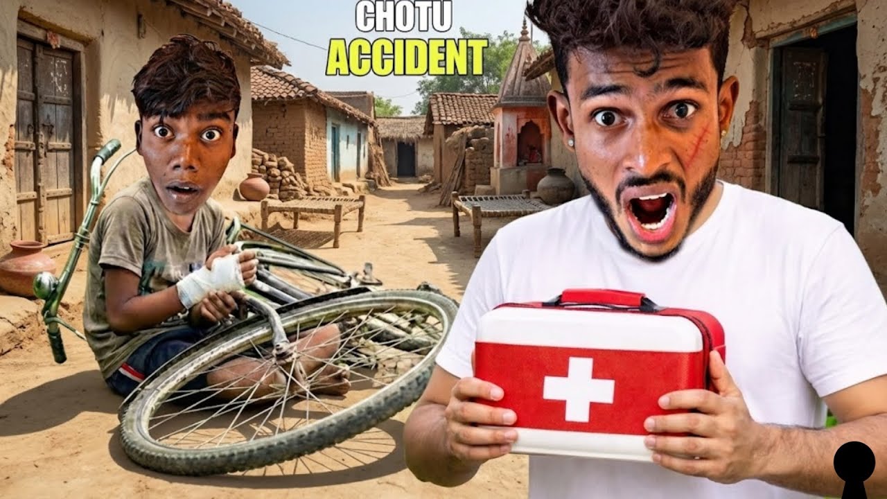 CHOTU ACCIDENT WITH LITTLE CYCLE | FIRST TIME DRIVE CYCLE #shorts @FACTFIREKING 