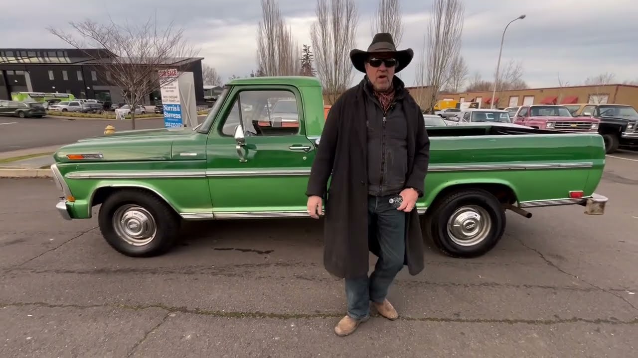 Rare 2 Tone Green 1972 Ford F-250 Original Patina Camper Special with Rear Wheel Drive