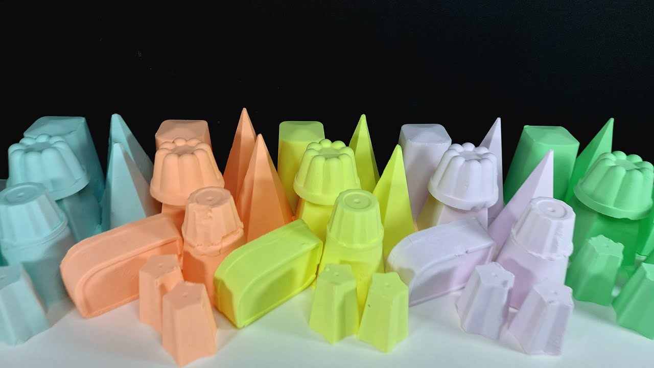 ASMR baking soda crushing | colourful