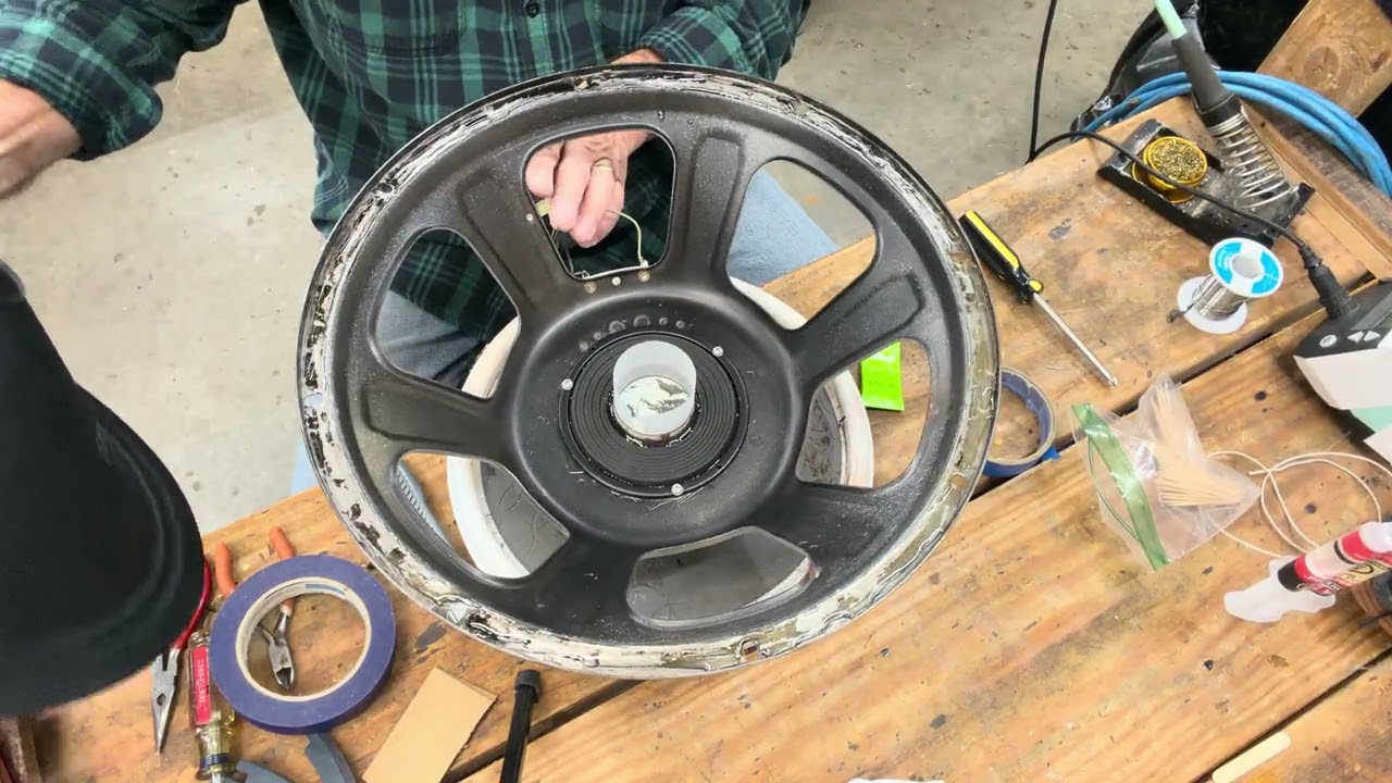 Reconing a Jensen speaker about part 8. Installing the cone.