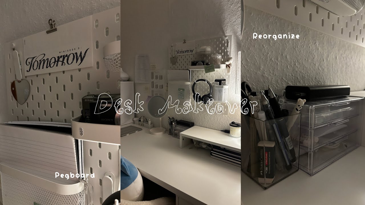 Desk makeover❄️🤍| organizing my desk , vlog