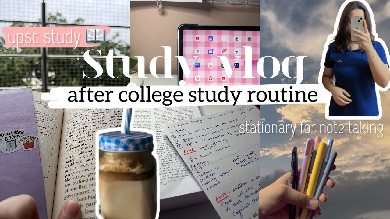 STUDY VlOG |study routine ,productive vlog ,upsc+college 📖🍵