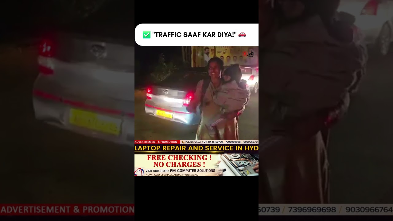 Off-Duty Lady Constable Ne Bachcha Goud Mein Traffic Clear Kiya