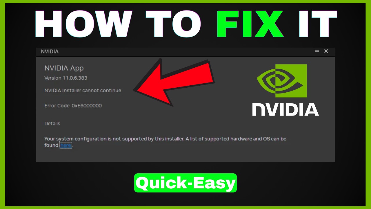 How to Fix Nvidia App Error Code 0xE60000 (2026 Easy Fix)