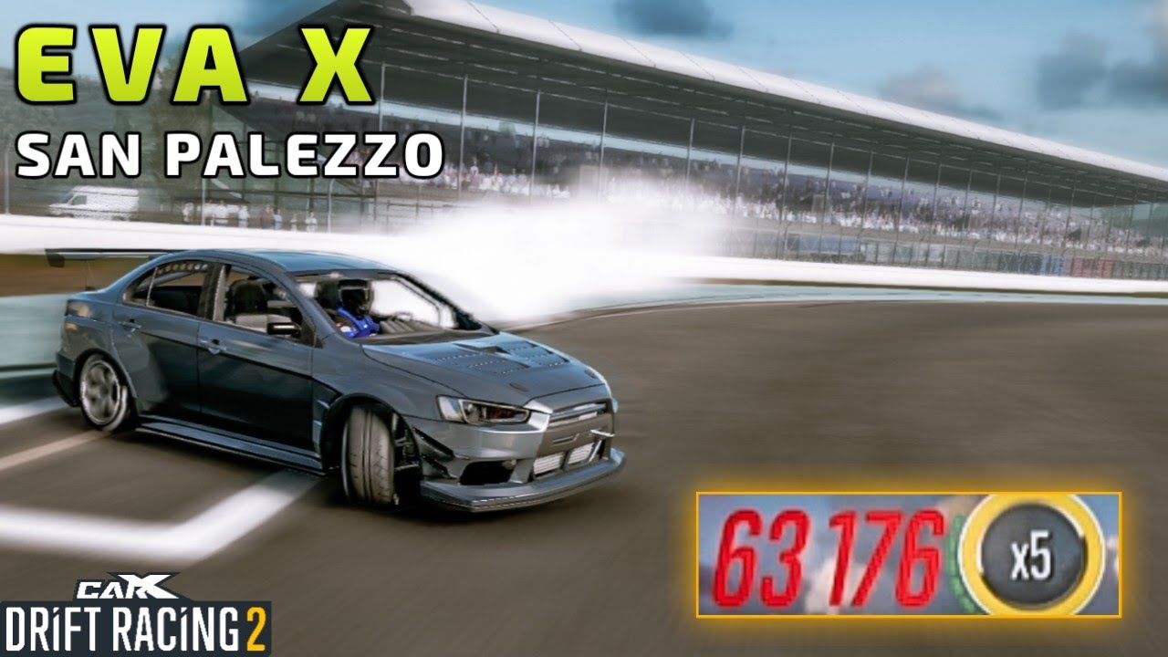 EVA X (Mitsubishi EVO X) with 2.0L I4T SAN PALEZZO GAMEPLAY - CarX Drift Racing 2