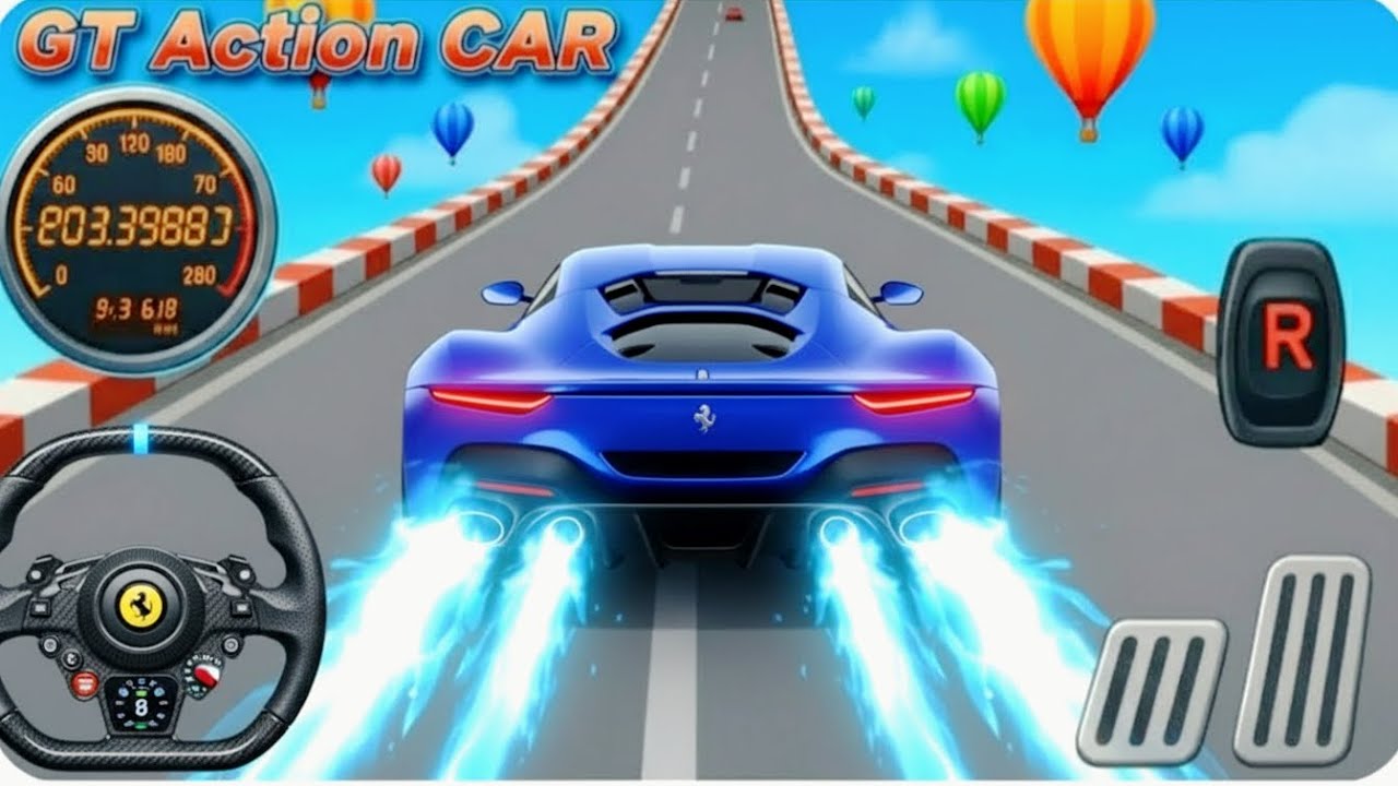 Mega Ramp Sport Car Racing 3D - Extreme Car Stunts -Android Gamepla #MegaRamp #3DGames #CarRacing