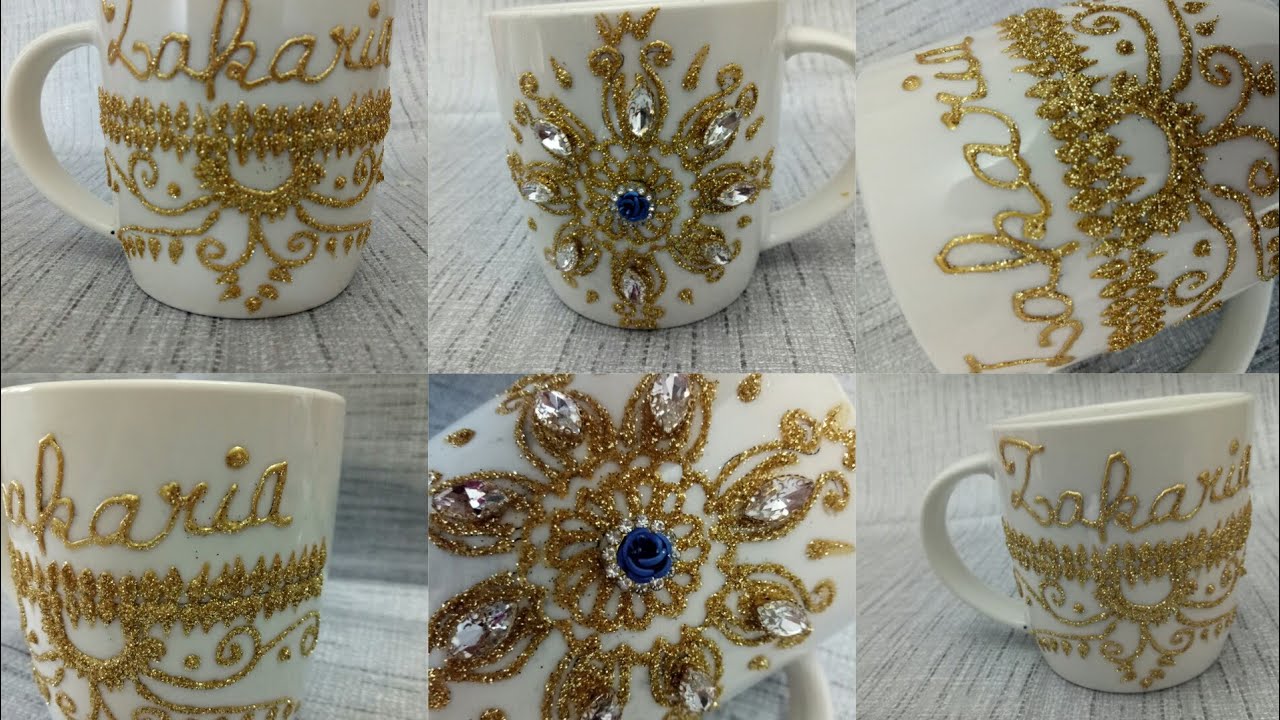 تزيين كوب ☕ بطريقة بسيطة وسهلة تستحق التجربة DIY/ Décorez une tasse ☕ de manière simple et facile