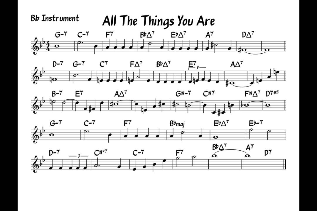 All the things you are - Play along - Bb version