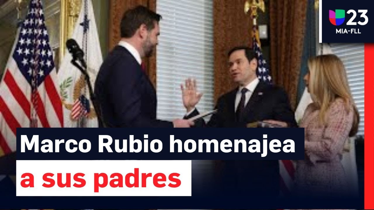 Marco Rubio rinde homenaje a sus padres en español al asumir como secretario de Estado