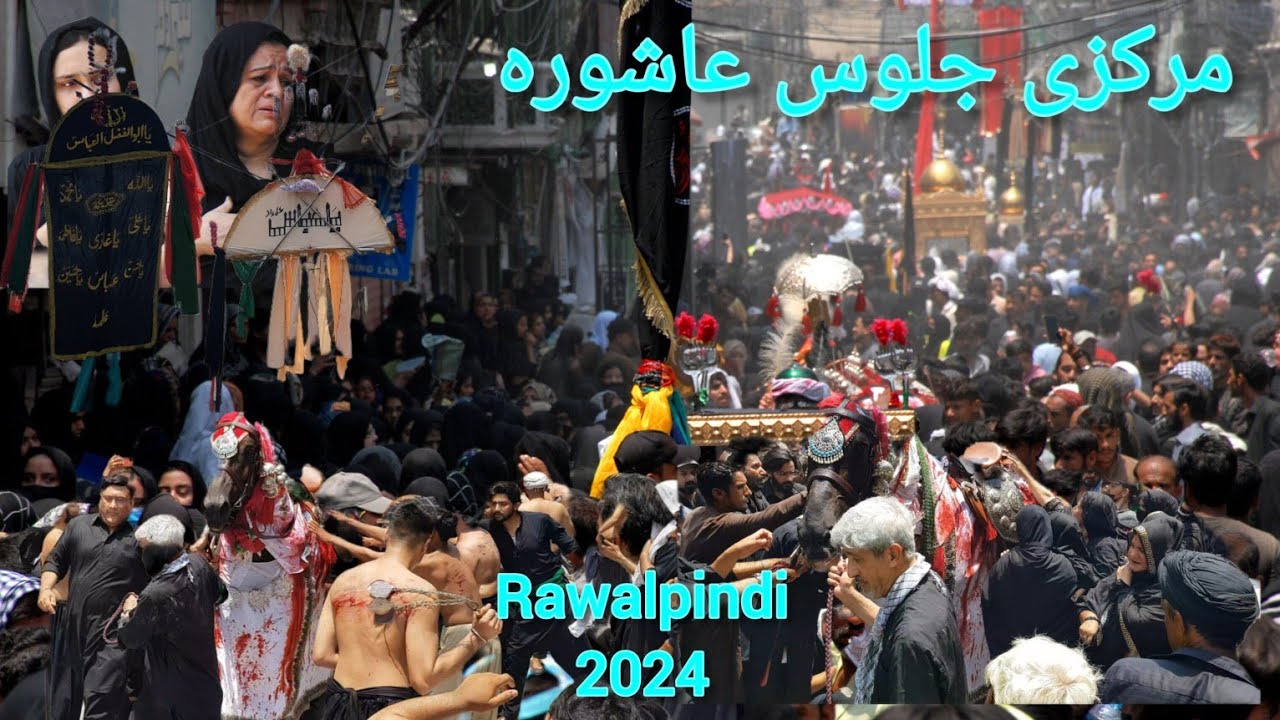 Ashura markazi jaloos Rawalpindi 2024 | 10th Muharam markazi jaloos Rawalpindi | zuljinah |  عاشورہ