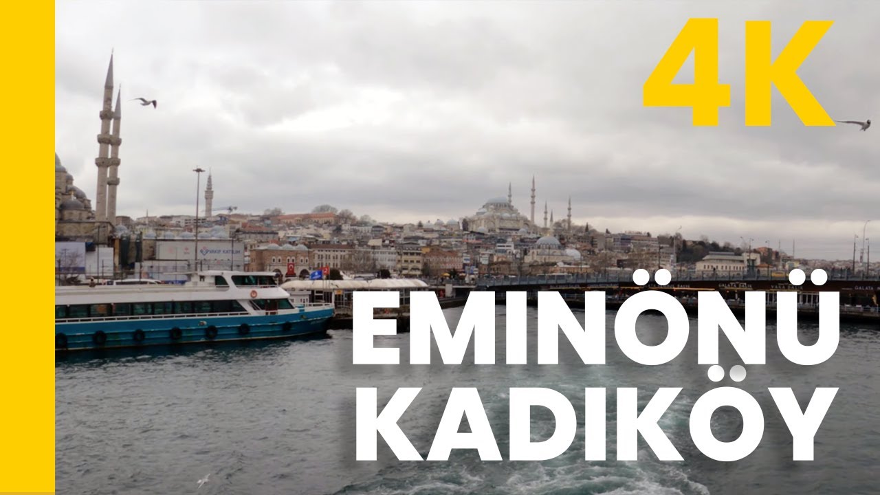 Istanbul Emin&ouml;n&uuml;'nden - Kadık&ouml;y'e Yolcuk - Vapur Feribot Seferi - İstanbul Boğazı - 2022 | [4K]