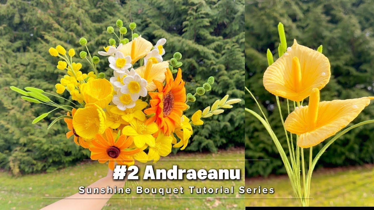 Ep.029：TUTORIAL | Sunshine Bouquet Seris Ep.2 Yellow Anthurium | Elegant Gift & Home Décor Idea