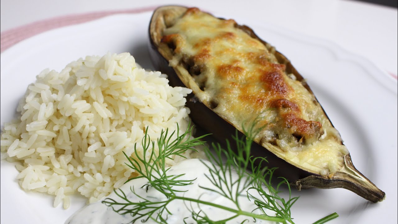 Rezept: Auberginen gefüllt mit Hackfleisch und Mozzarella überbacken| MEGA LEEECKER!!!