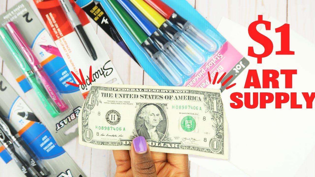 $1 ART SUPPLIES CHALLENGE | Making art with dollar store supplies