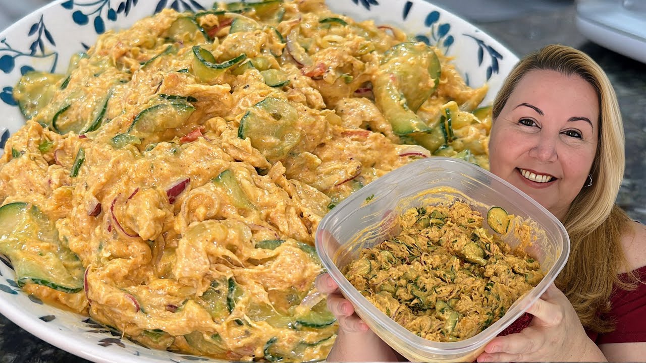 SALADA DE PEPINO COM FRANGO VIRALIZADA NA INTERNET 