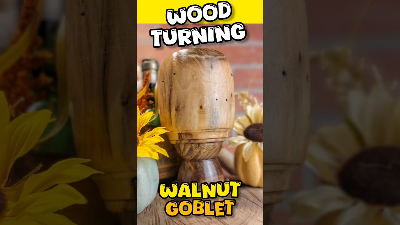 Wood Turning Walnut Goblet. #woodturning #woodworking #diy