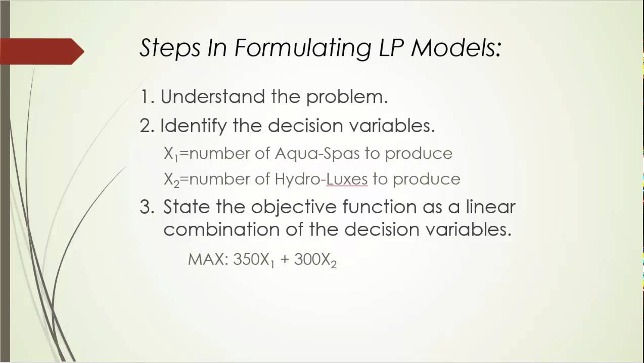 PMS3.2-Formulate Algebraic LP Model (Product Mix Example)