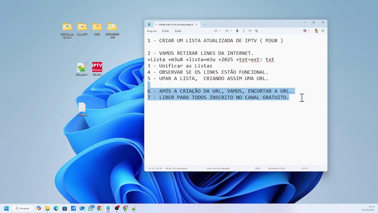 Criando, Lista IPTV,  Atualizada 03/10/2025 - Transformando em URL