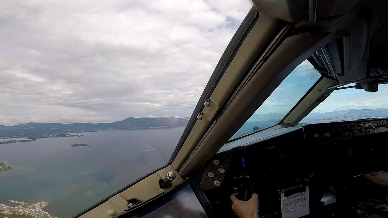 Pilots view of Corfu runway 35 Take off