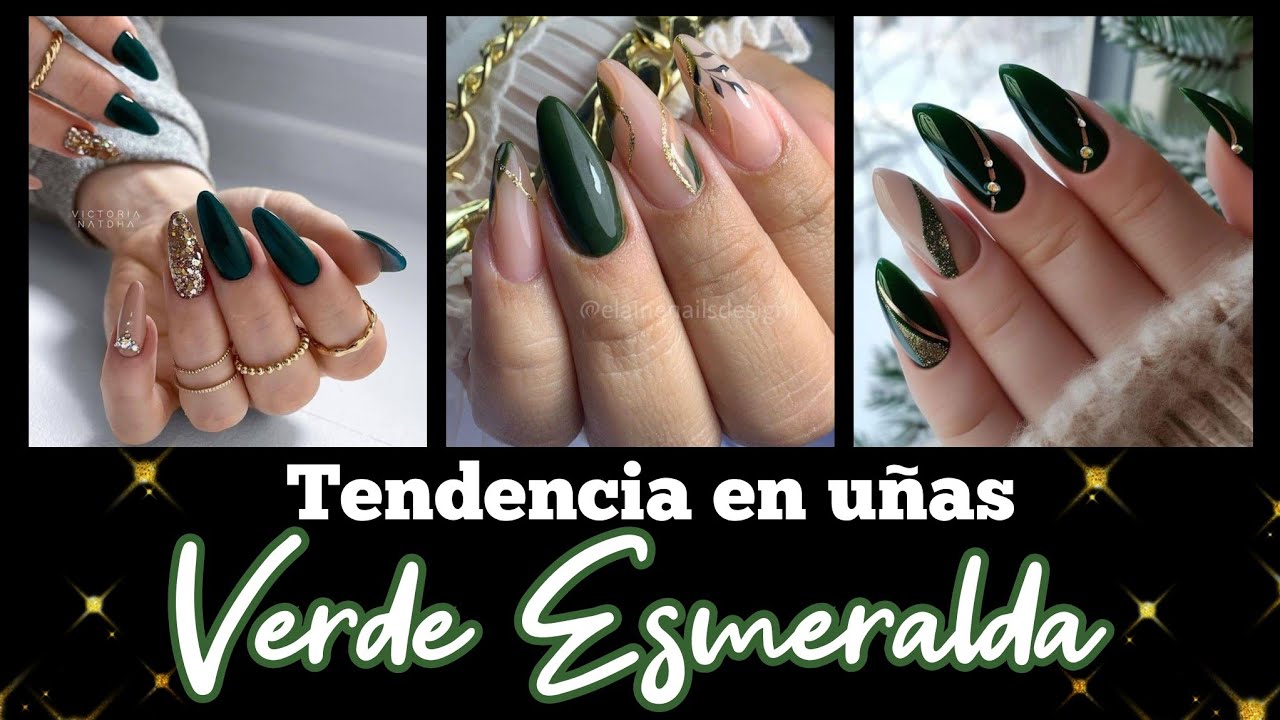 DISEÑOS DE UÑAS VERDE ESMERALDA 2025 #nails #2024 #uñas #tendenciasmoda #nailart #manicure