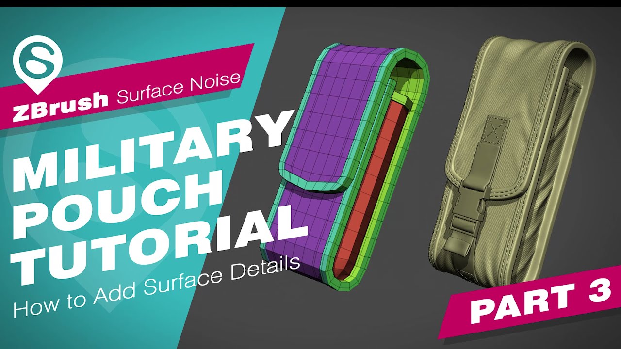(Removed Music Version) Military Pouch Tutorial Part 3 - Add wrinkles & fabric details in Zbrush