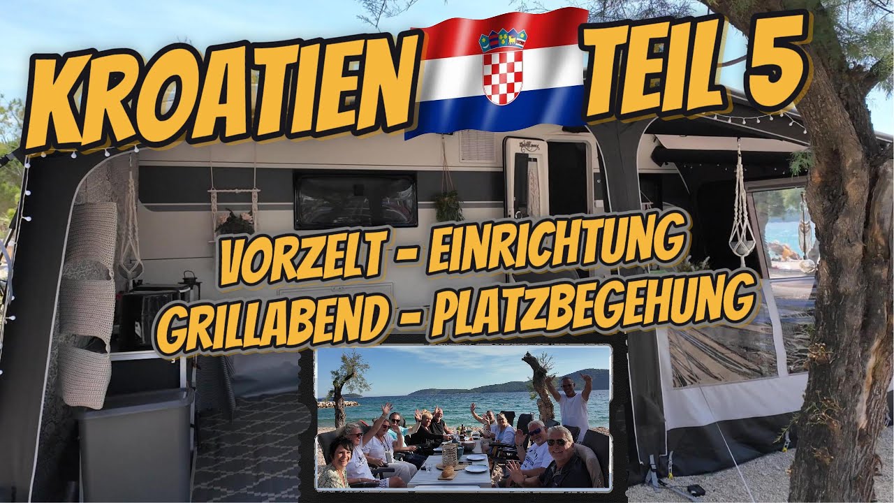 🇭🇷 Kroatien | Vorzelt Einrichtung | Ausstattung, Deko & Zubehör | Grillen mit Freunden am Strand