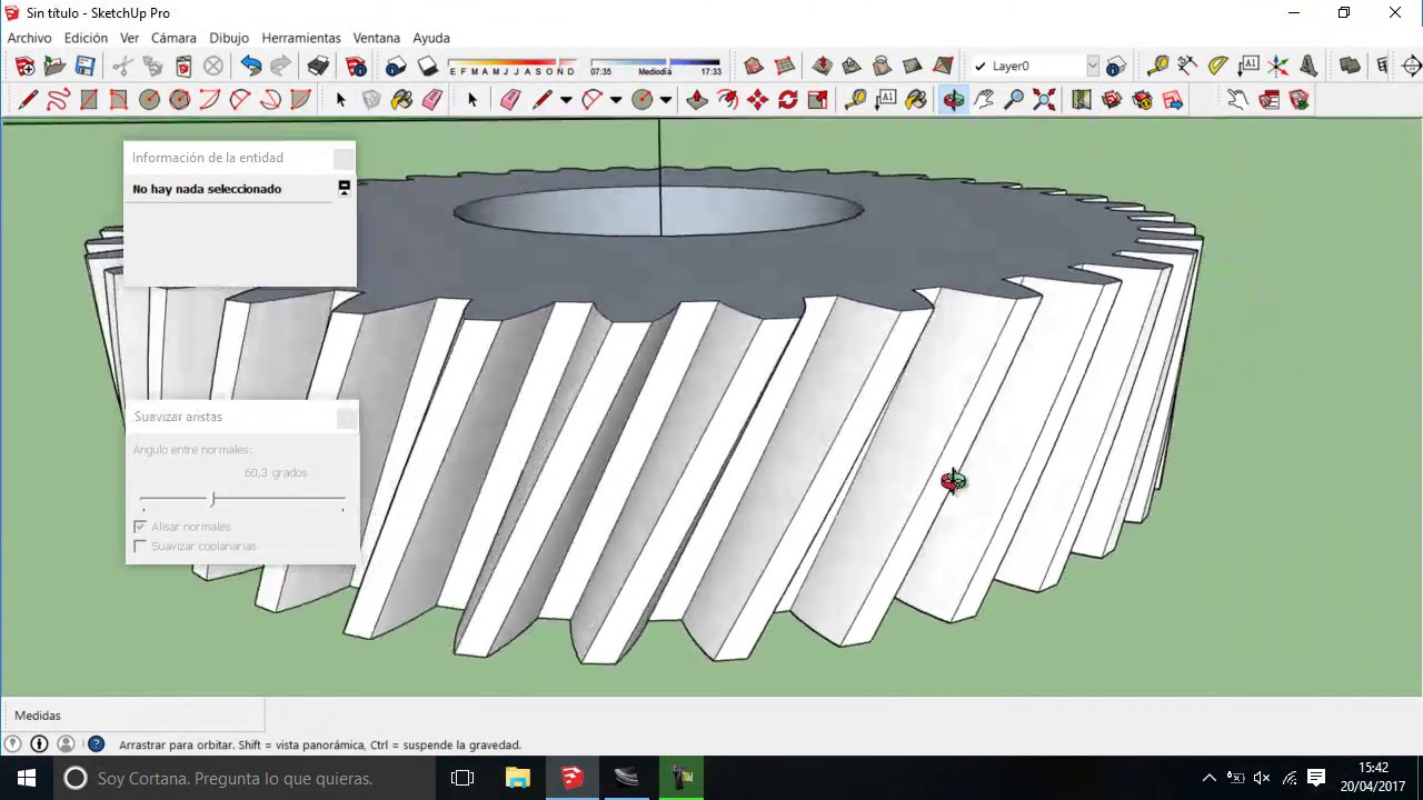 Modelado de rueda dentada helicoidal con SketchUp Parte 4 y último