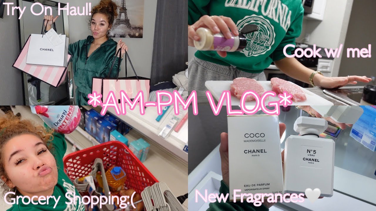 AM-PM VLOG: COOKING, HANGING CLOTHES, NEW PERFUME, GROCERY SHOPPING, ETC.