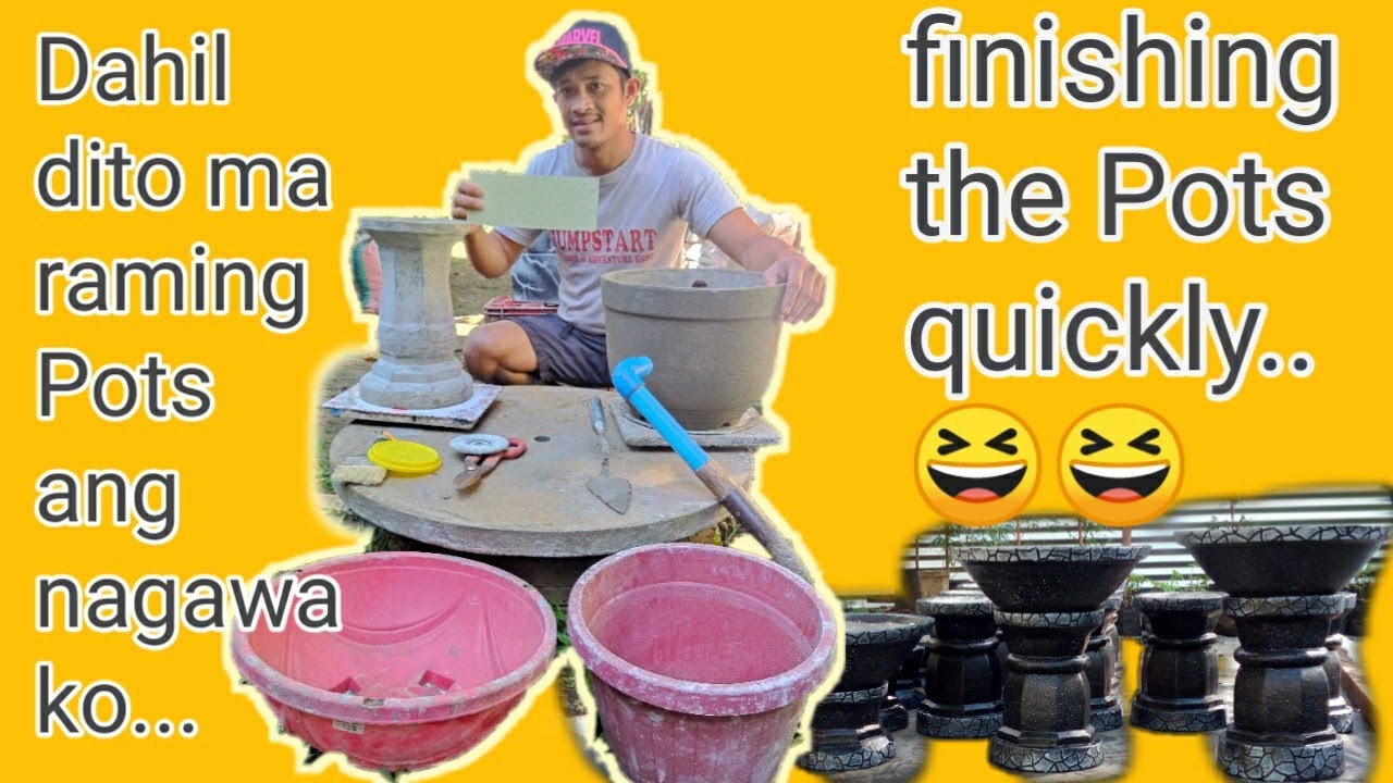 Paano Gumawa ng Cement Pots | na Mabilisan | How to Make Cement Pot Easy | KINGJHUNE CONCRETE...