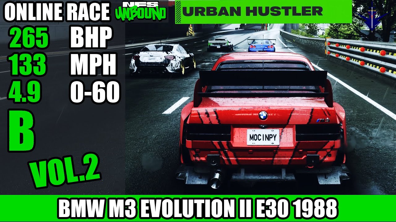 Urban Hustler | B Class BMW M3 Evolution II E30 1988 in NFS Unbound VOL 2 | Online Race