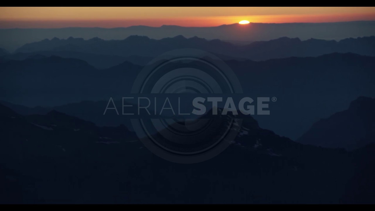 Swiss Aerial Stock Footage Alpine Panorama in Sunset, 4K Luftaufnahmen Sonnenuntergang in den Alpen