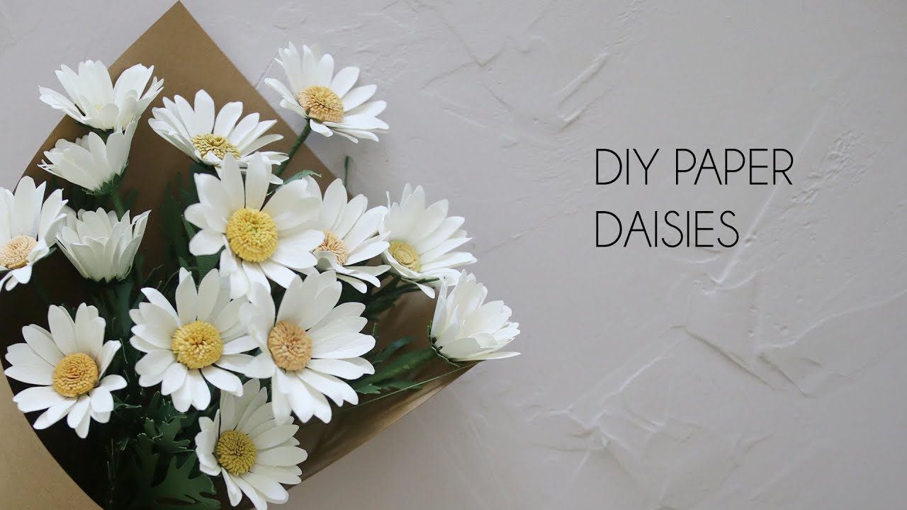 DIY Paper Daisies with Silhouette Cameo (How to make paper flowers, crafts)