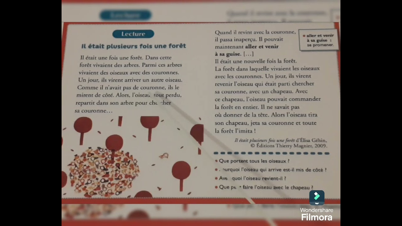 taoki pages 100 et 101 LECTURE,  il était plusieurs fois la forêt #lecture #lire #vocabulaire #cp