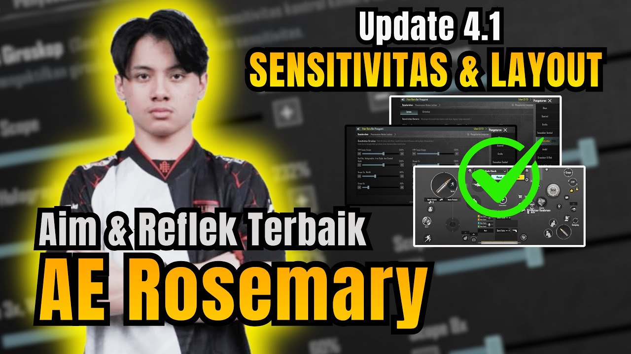 SETTINGAN SENSITIVITAS PUBG MOBILE TERBAIK | SETTINGAN KONTROL LAYOUT 5 JARI TERBAIK AE ROSEMARY
