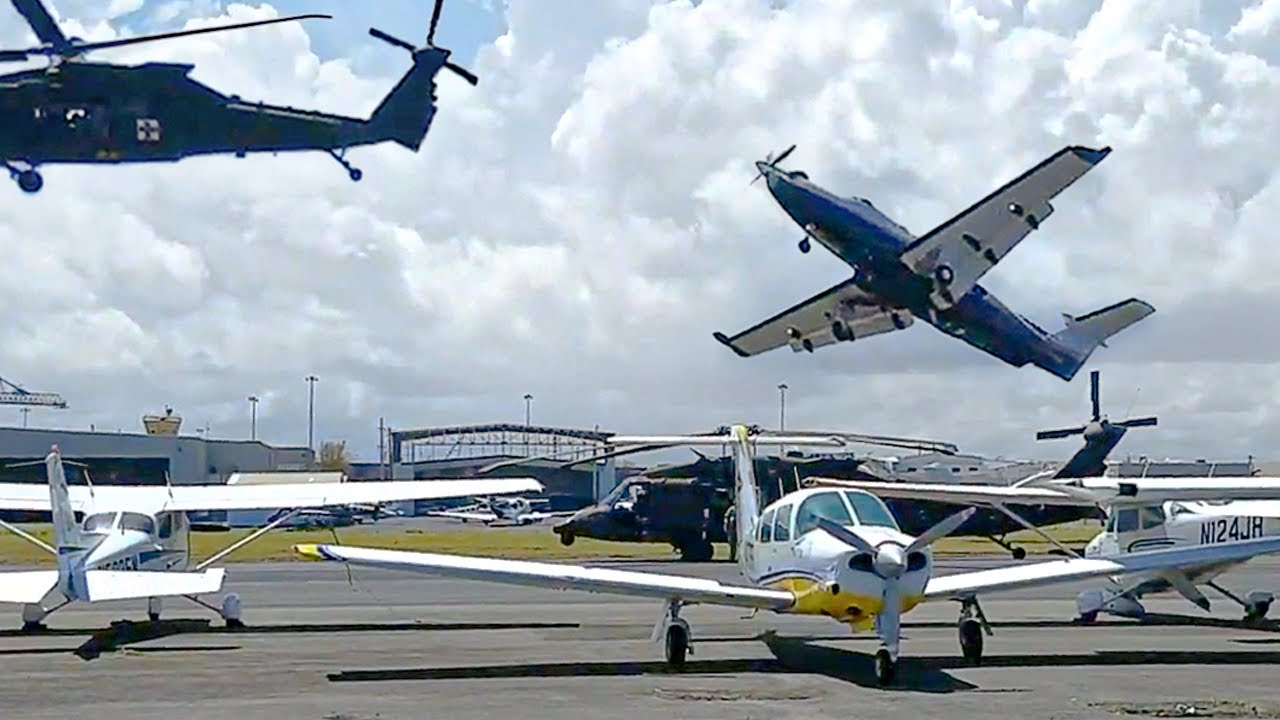 Plane Gets Caught in Helicopter Wake Turbulence