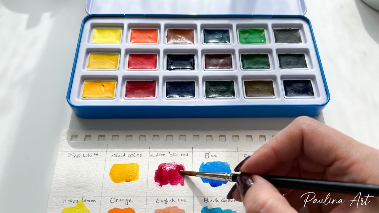Paul Rubens watercolor set review and swatches with Paulina Art