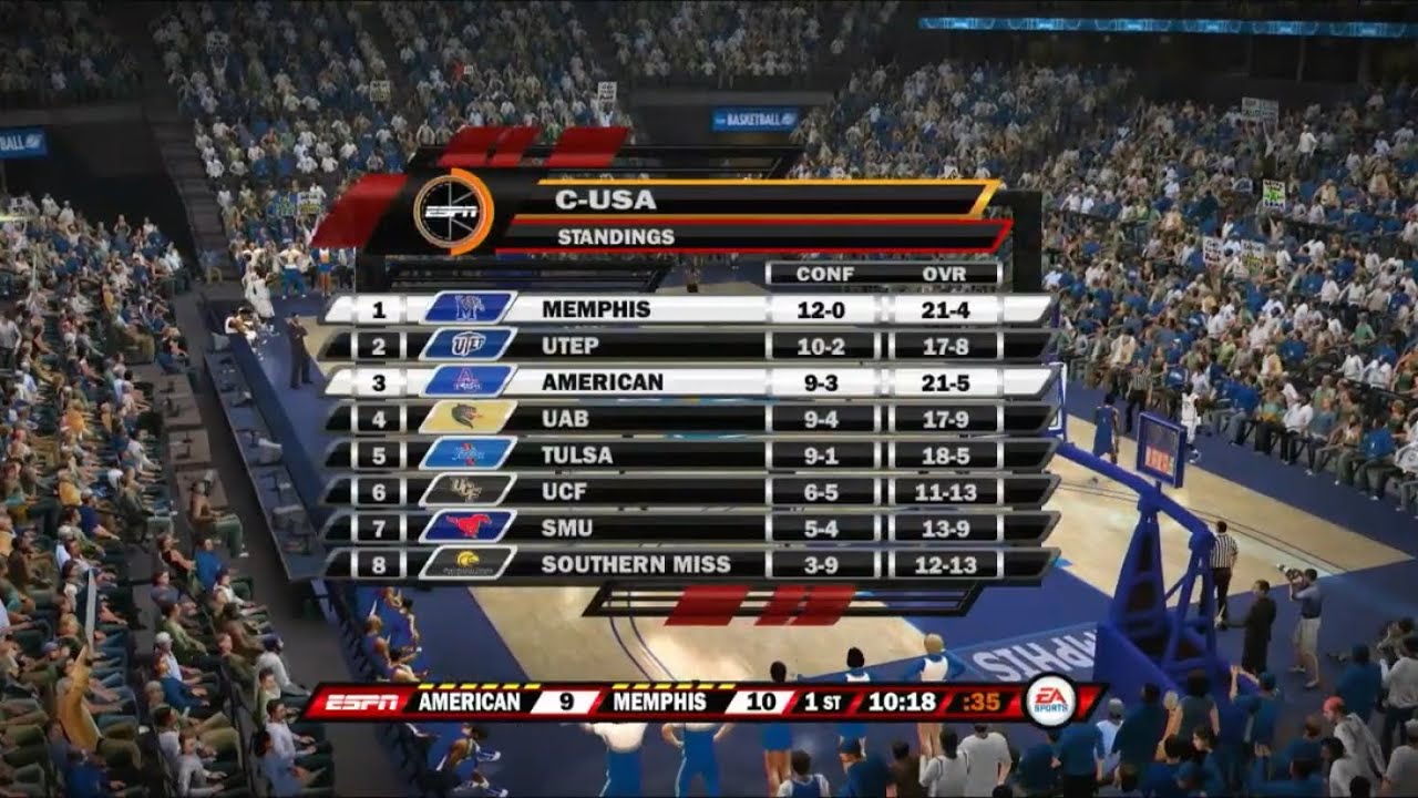 NCAA Basketball 10 Dynasty: American vs Memphis | Gameplay Highlights