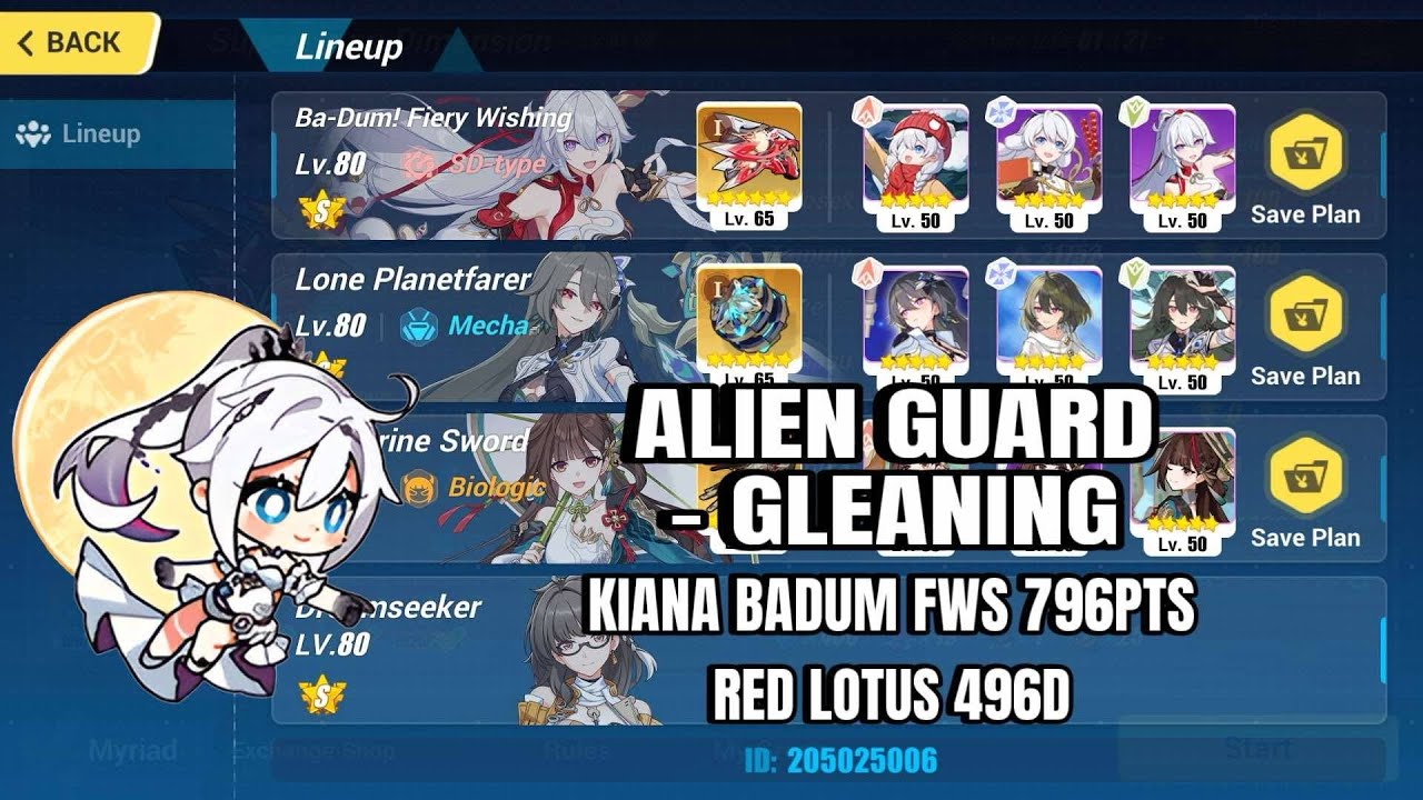 Honkai Impact 3rd Ex Abyss Red Lotus Alien Guard - Gleaning 496D Kiana FWS / LP / PS 796pts