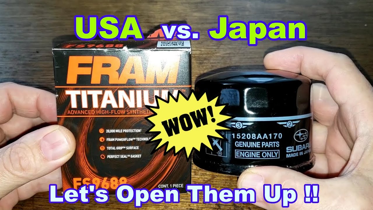 Fram Titanium Oil Filter FS9688 Vs Subaru Oil Filter 15208AA170 Oil Filter Comparison