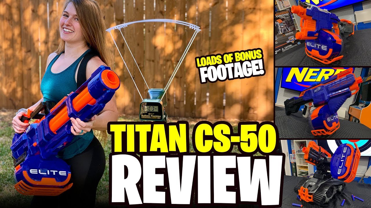 [REVIEW] Nerf Titan CS-50 Minigun! Unboxing, Review, Chrono Test & Magazine Swaps!