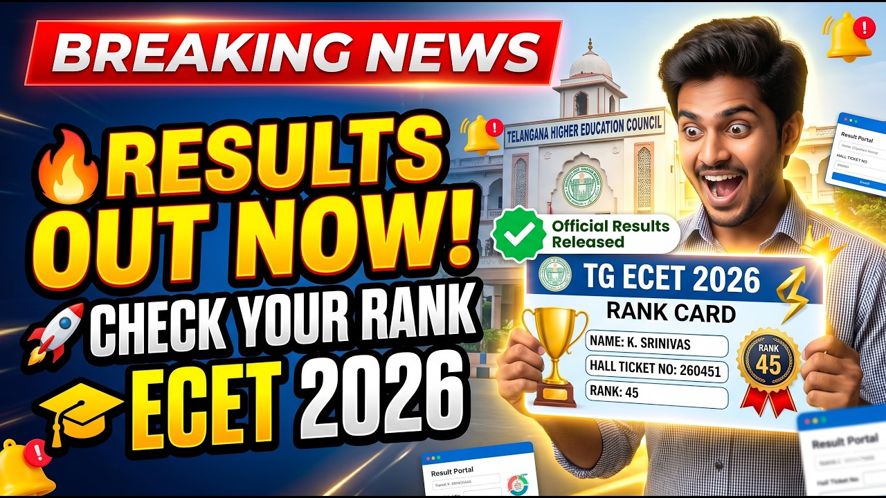 TG ECET 2026 Results Released 🔥 Check Your Rank Now | Counselling, Web Options & Colleges