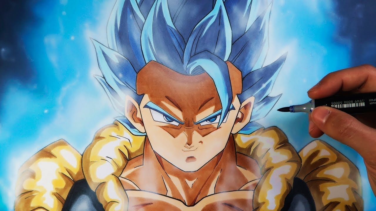 Cómo Dibujar a Gogeta SSJ Blue paso a paso | Dragon Ball Super Broly