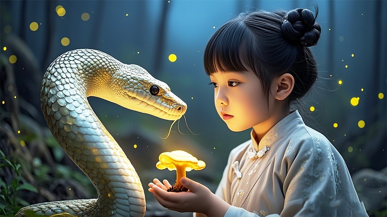 五岁小娃上山采灵芝，嫌小嘟囔“怎么不长大呀”，随手一指竟引灵雾翻腾，百年灵芝瞬间化形！守护灵蛇破土而出，竟伏地口吐人言：“恭迎小祖宗归位！”#短剧#萌宝#异能#古装