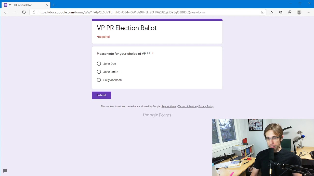 Toastmasters - Run an Election With Google Forms