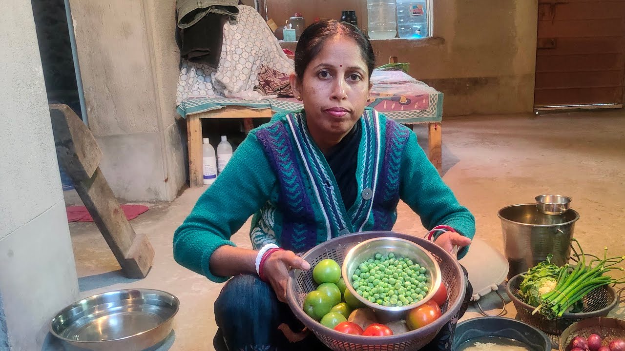 Fulgobhi and matar ka village style recipe, #villagelife #cooking #villagestylecooking #viral